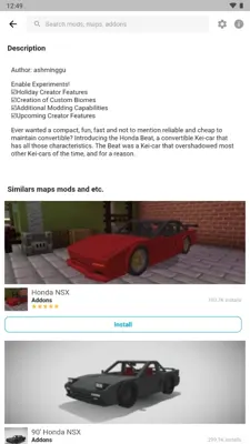 Mods Cars for Minecraft PE android App screenshot 2